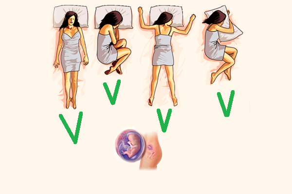 Отсутствие ограничений в позах сна на первом триместре беременности