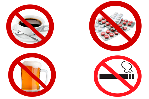 Запрет на курение, прием алкоголя и кофе а также лекарственных препаратов за три месяца до зачатия